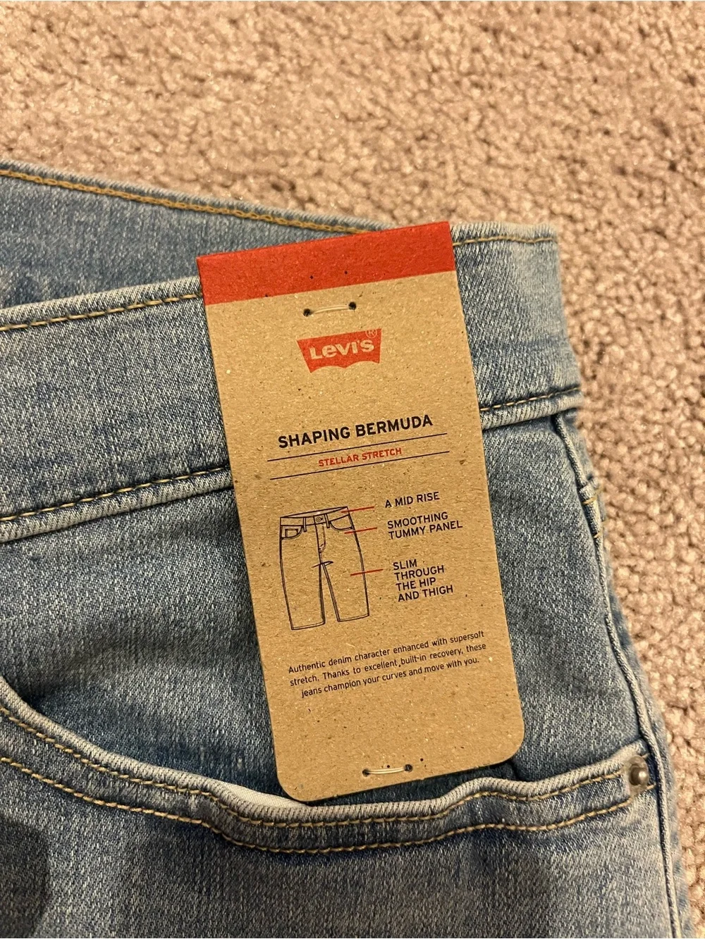 Levi’s Shaping Bermuda Jean Shorts Light Wash